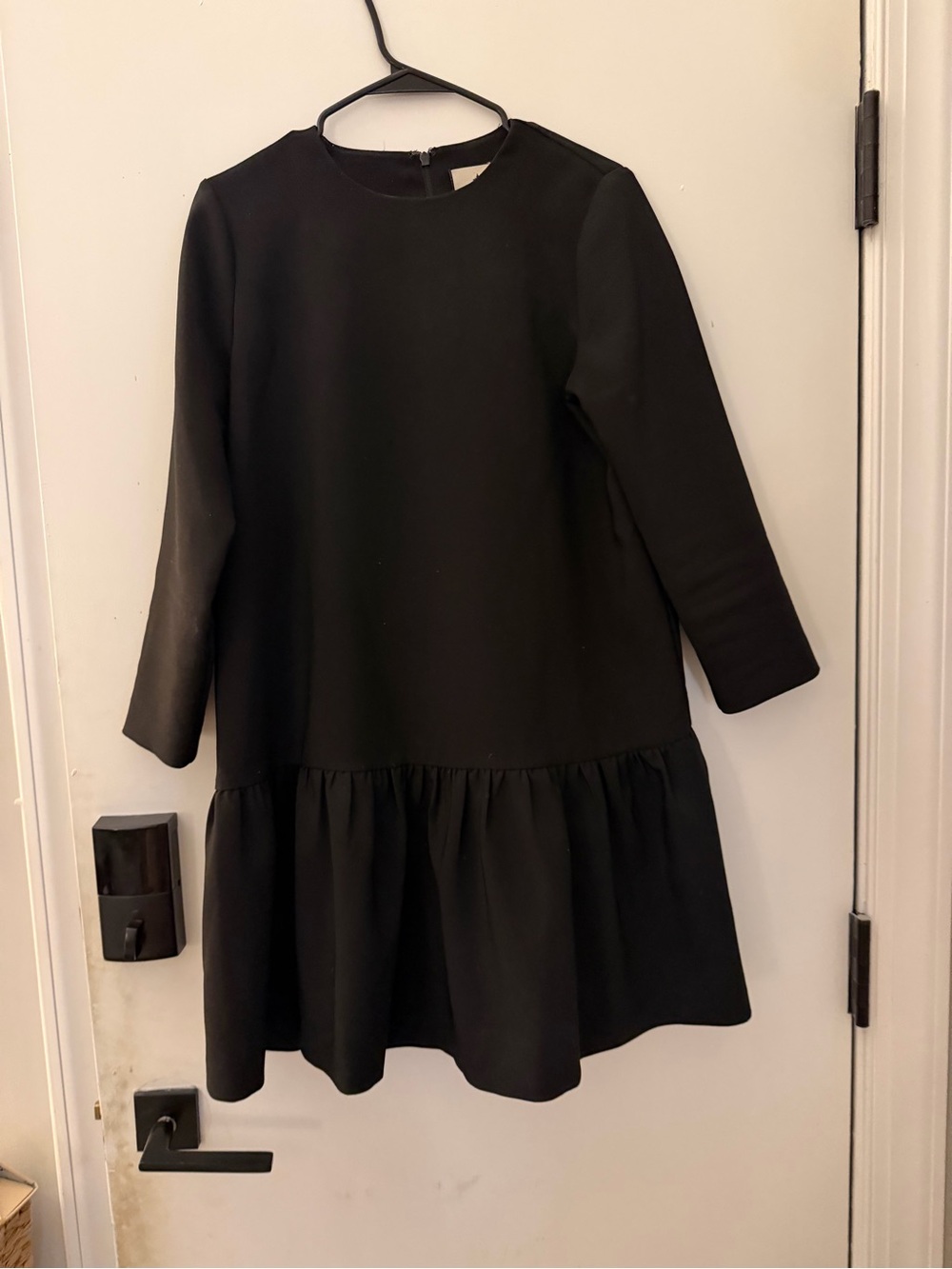 Tuckernuck Black Long-Sleeve Ruffle-Hem Dress
